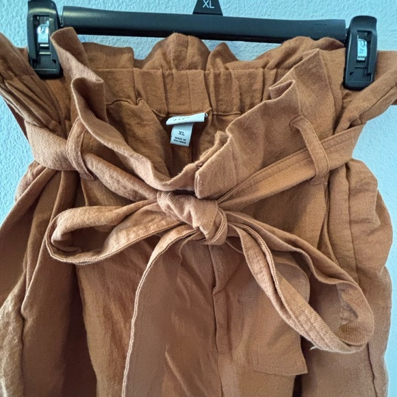 A New Day Burnt Orange Paperbag Waist Shorts - Picture 3 of 6